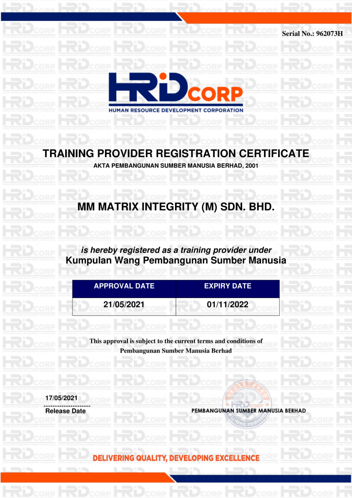 REGISTRATION WITH HRDC MALAYSIA